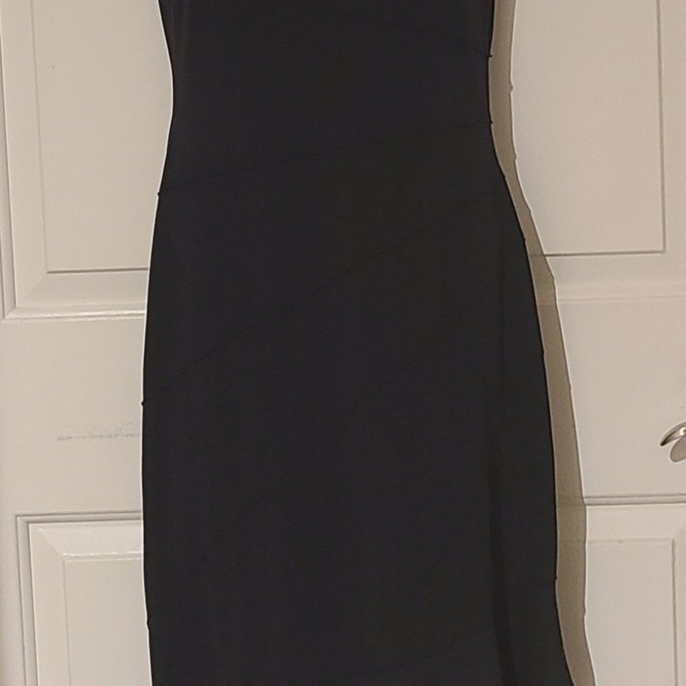 Athleta Black Crescendo Ruffled Hem Midi Dress Style 929686 Size  XS